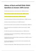 History of Rock and Roll FINAL EXAM Questions & Answers 100&percnt; Correct