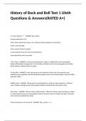 History of Rock and Roll Test 1 Uleth Questions & Answers&lpar;RATED A&plus;&rpar;