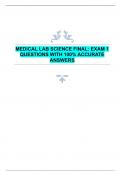 MEDICAL LAB SCIENCE FINAL&colon; EXAM 1  QUESTIONS WITH 100&percnt; ACCURATE  ANSWERS