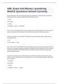 AML Exam Anti-Money Laundering WebCE Questions Solved Correctly&period;