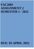 FAC2601 ASSIGNMENT 2 SEMESTER 1 - 2022