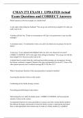 CMAN 272   Bundled Exam Questions and CORRECT Answers