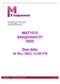 MAT1512 Assignment 1 of 2022