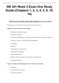 NR 341 Week 3 Exam One Study Guide (Chapters 1, 2, 3, 4, 5, 9, 10, 14)