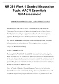NR 361 Week 1 Graded Discussion Topic: AACN Essentials Self-Assessment