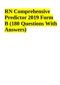 RN Comprehensive Predictor 2019 Form B (180 Questions With Answers)