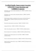 Certified Quality Improvement Associate UPDATED Exam Questions and  CORRECT Answers