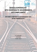 LOI Module Corporate Governance en Compliance - Mei 2022 - Geslaagd &lpar;8&rpar; met feedback - corporate governance en de Code Corporate Governance vergeleken