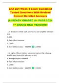 LRA 221 Week 3 Exam Combined  Tested Questions With Revised  Correct Detailed Answers   &vert;ALREADY GRADED A&plus; PASS 2024   >> BRAND NEW VERSION&excl;&excl; 