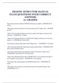TRAFFIC ISTRUCTOR MANUAL  EXAM QUESTIONS WITH CORRECT  ANSWERS  A&plus; GRADED 