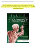 PHYSICAL EXAMINATION AND HEALTH ASSESSMENT 9TH EDITION BY CAROLYN JARVIS&comma; ANN ECKHARDT TEST BANK &sol; ALL CHAPTERS 1-32 &sol; FULL COMPLETE 2023&sol;2024