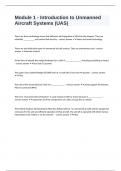 Module 1 - Introduction to Unmanned Aircraft Systems &lpar;UAS&rpar; with answers