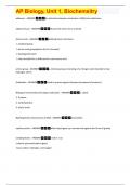 AP Biology&comma; Unit 1&comma; Biochemsitry