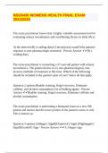 NSG6430 WOMENS HEALTH FINAL EXAM 2024&sol;2025 
