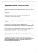Unmanned Aerial Systems &lpar;UAS&rpar; questions and answers graded A&plus;