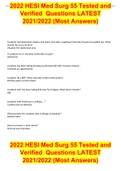 2022 HESI Med Surg 55 Tested and Verified  Questions LATEST 2021&sol;2022 &lpar;Most Answers&rpar;