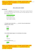 HESI A2 VERSION English EXAM QUESTIONS AND ANSWERS BESTGRADED A&plus; GUARANTEED A&plus; LATEST UPDATE 