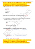 HESI V2 MATH EXAM QUESTIONS AND ANSWERS CORRECTLY&sol;VERIFIED BEST GRADED A&plus; GUARANTEED SUCCESS LATEST UPDATE 2022