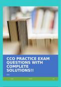 CCO PRACTICE EXAM QUESTIONS WITH COMPLETE SOLUTIONS&excl;&excl;