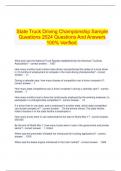  State Truck Driving Championship Sample Questions 2024 Questions And Answers 100&percnt; Verified&period;