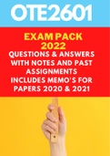 OTE601 – Exam Pack (Past assignments, revision notes and past papers with answers with Questions)