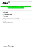 AQA A-level PSYCHOLOGY 7182/1 Paper 1 Introductory topics in psychology Mark scheme June 2021