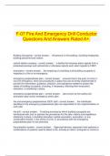 F-07 Fire And Emergency Drill Conductor Questions And Answers Rated A&plus;&period;