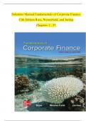 Solutions Manual Fundamentals of Corporate Finance  13th Edition Ross&comma; Westerfield&comma; and Jordan   Chapters 1 - 27 