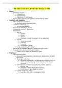 NR 340 Critical Care Final Study Guide