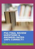 PSG FINAL REVIEW QUESTIONS & ANSWERS RATED 100&percnt; CORRECT&excl;&excl;