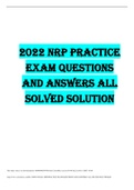 2022 NRP PRACTICE EXAM QUESTIONS AND WELL EXPLAINED CORRECT ANSWERS ALL SOLVED SOLUTION