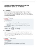 NCLEX Dosage Calculation Practice Questions &lpar;Part 1&colon; 20 Items&rpar;