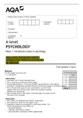 AQA A-LEVEL PSYCHOLOGY 7182/1  PAPER 1 INTRODUCTORY TOPICS IN PSYCHOLOGY QP JUNE 2021