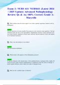 Exam 2&colon; NURS 611&sol; NURS611 &lpar;Latest 2024&sol; 2025 Update&rpar; Advanced Pathophysiology Review&vert; Qs & As&vert; 100&percnt; Correct&vert; Grade A- Maryville