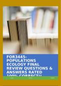 FOR3445-POPULATIONS ECOLOGY FINAL REVIEW &lpar; IMPORTANT DEFINITIONS AND CONCEPTS&rpar; QUESTIONS & ANSWERS RATED 100&percnt; CORRECT&excl;&excl;