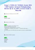 Exam 3&colon; NURS 611&sol; NURS611 &lpar;Latest 2024&sol; 2025 Update&rpar; Advanced Pathophysiology Review&vert; Qs & As&vert; 100&percnt; Correct&vert; Grade A- Maryville