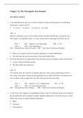 Chapter 12 The Therapeutic Environment Questions and Answers (Test Bank)