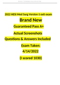 2022 HESI Med Surg V1 exit exam  Brand New  Guaranteed Pass A+