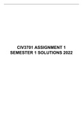 CIV 3701 ASSIGNMENT 1 SEMESTER 1 SOLUTIONS 2022