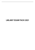 LML 4807 EXAM PACK 2021, UNISA