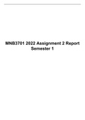 MNB 3701  Assignment 2 Report semester 1, 2022, UNISA