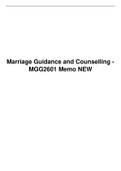 MGG 2601 Memo Marriage Guidance and Counselling&comma; UNISA