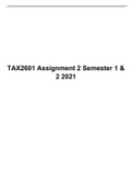TAX 2601 Assignment 2 Semester 1 & 2, 2021, UNISA