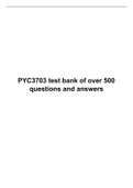 PYC 3703 test bank of over 500 questions and answers, UNISA