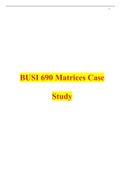 BUSI 690 Matrices Case Study 