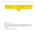 RNSG LEVEL 4 Fundamentals Prepu Alt 100 &percnt;correct&sol;verified answers A&plus; score
