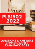 PLS1502 NEW Exam Pack - Most frequent asked Questions and Answers