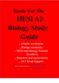 HESI A2 Biology Study Guide 2022(Chamberlain College of Nursing)