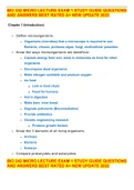 BIO 242 MICRO LECTURE EXAM 1 STUDY GUIDE QUESTIONS AND ANSWERS BEST RATED A&plus; NEW UPDATE 2022
