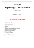 Test Bank for Psychology: An Exploration, 5th Edition by Ciccarelli